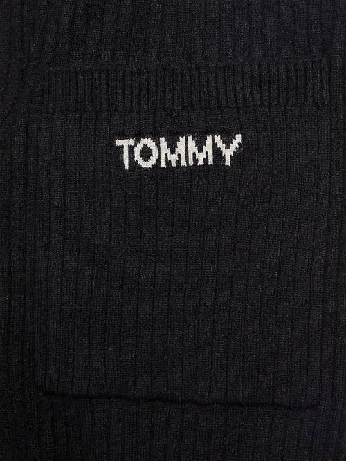Djevojčice Tommy Hilfiger Flared Rib-Knit Pantalone Crna | TH201FEP
