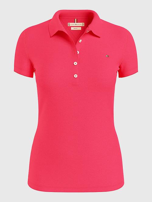 Ženske Tommy Hilfiger Slim Fit Polo Majice Roza | TH135QJT