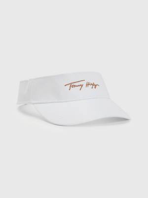 Ženske Tommy Hilfiger TH Modern Iconic Signature Visor Kape Bela | TH465VPK
